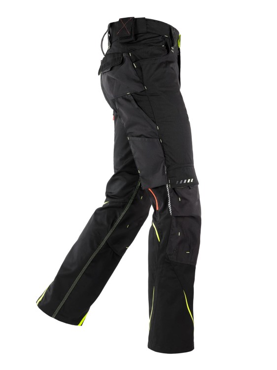 Spodnie robocze Engelbert Strauss Motion 2020 czarny/żółty/pomarańcz