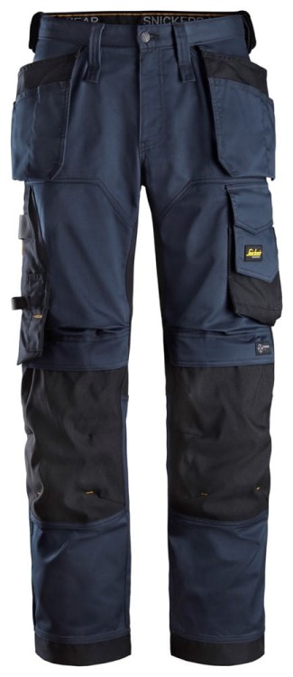 Spodnie robocze Snickers Workwear Stretch AllroundWork luźno dopasowane z workami kieszeniowymi 6251