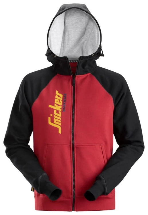 Bluza Snickers Workwear Logo z kapturem, na suwak 2888