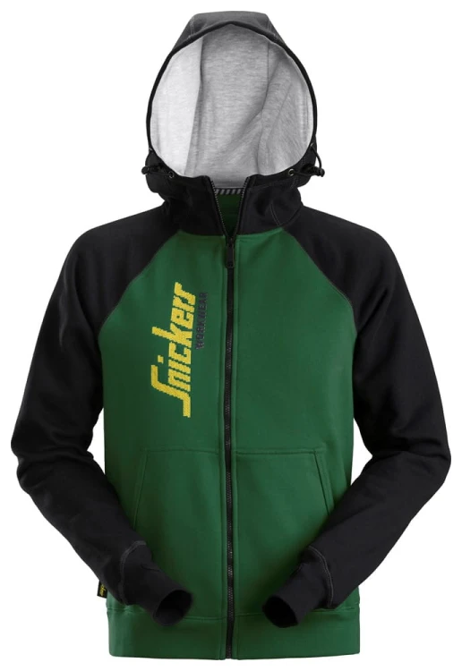 Bluza Snickers Workwear Logo z kapturem, na suwak 2888