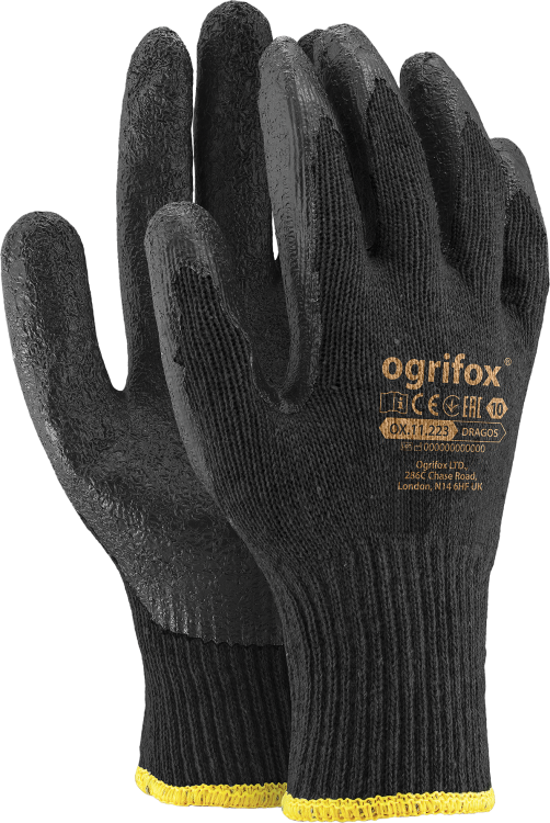 Rękawice ochronne Ogrifox DRAGOS powlekane czarny