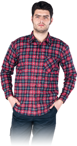 Męska Koszula Flanelowa Robocza KF w Kratę (100% Bawełna)