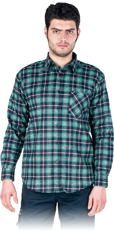 Męska Koszula Flanelowa Robocza KF w Kratę (100% Bawełna)