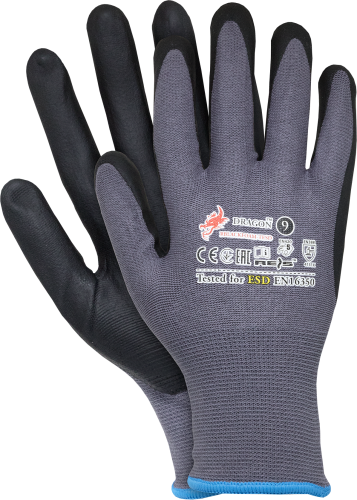 RĘKAWICE OCHRONNE RBLACKFOAM-TESD