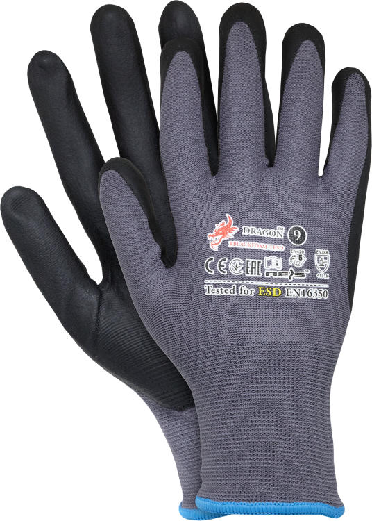 RĘKAWICE OCHRONNE RBLACKFOAM-TESD