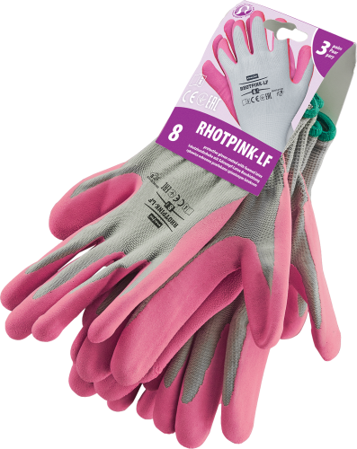 Rękawice Ochronne Ogrodowe Powlekane Spienionym Lateksem RHOTPINK-LF