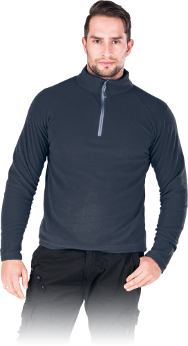 Bluza Ochronna Polarowa Męska POLMENKS – Lekki Polar Roboczy z Krótkim Suwakiem