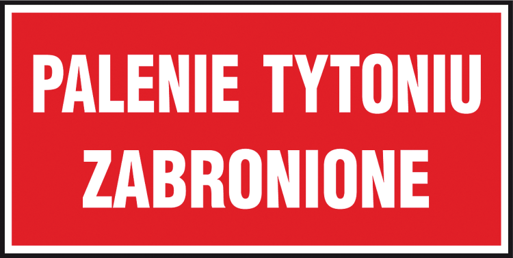 Znak Ochrony PPOŻ „Palenie tytoniu zabronione” REIS Z-48P / Z-48F (200x400 mm, Folia Samoprzylepna / Płyta PCV)