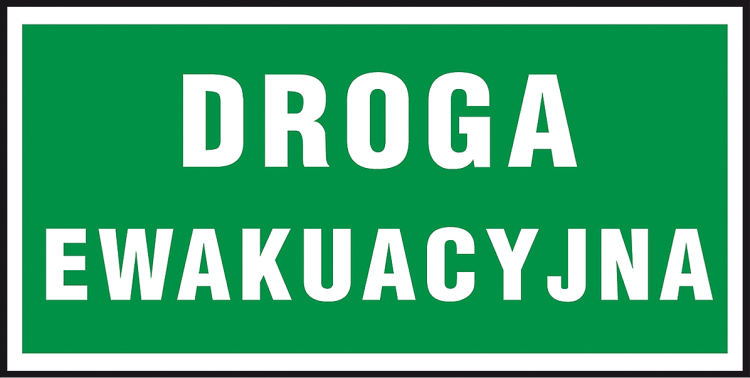 Znak ewakuacyjny „Droga ewakuacyjna” FOLIA