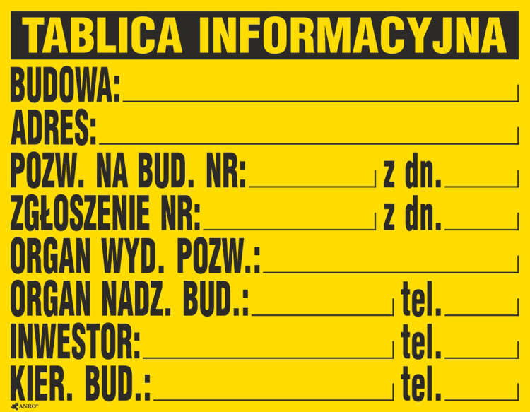 Tablica informacyjna budowy 700x900 Z-TB1