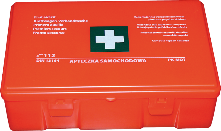 Apteczka Samochodowa ASA_P z Tworzywa Sztucznego – Polistyrenowa Walizka (Norma DIN 13164:2022)