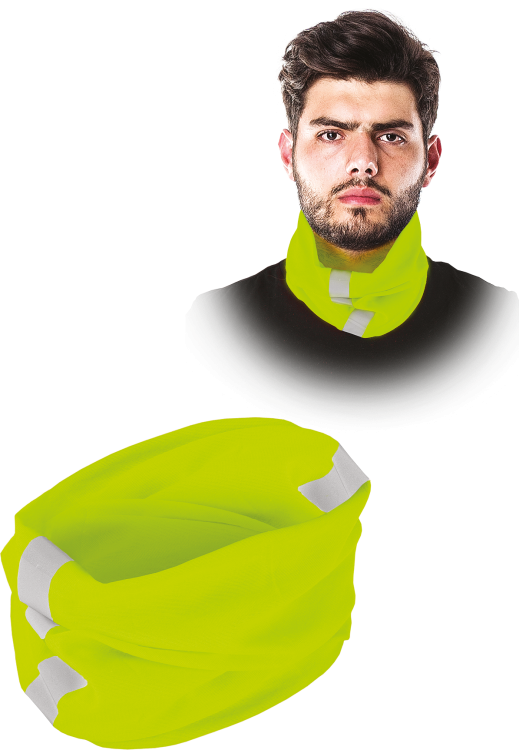Wielofunkcyjny Komin Ostrzegawczy z Pasem Odblaskowym REIS BAND-NEON (100% Poliester, Bezszwowy)