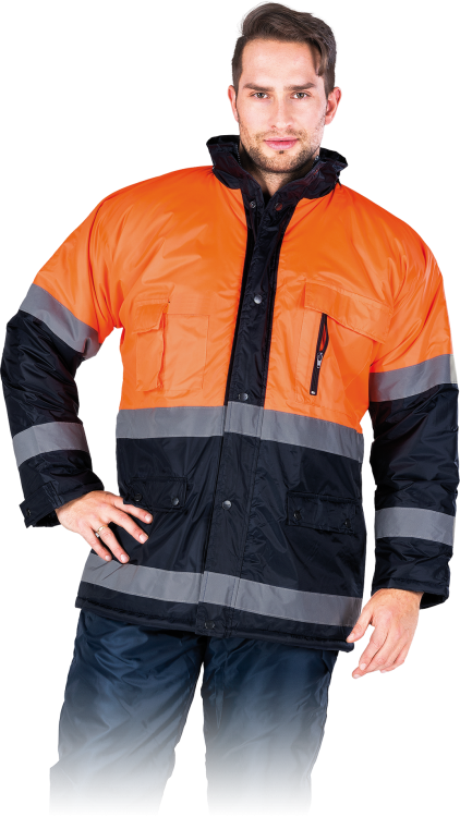 Kurtka zimowa odblaskowa REIS BLUE-ORANGE-J