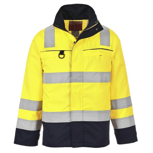 Bluza kurtka trudnopalna Ostrzegawcza Multi-Norm Portwest FR61 (Żółty/Granatowy)