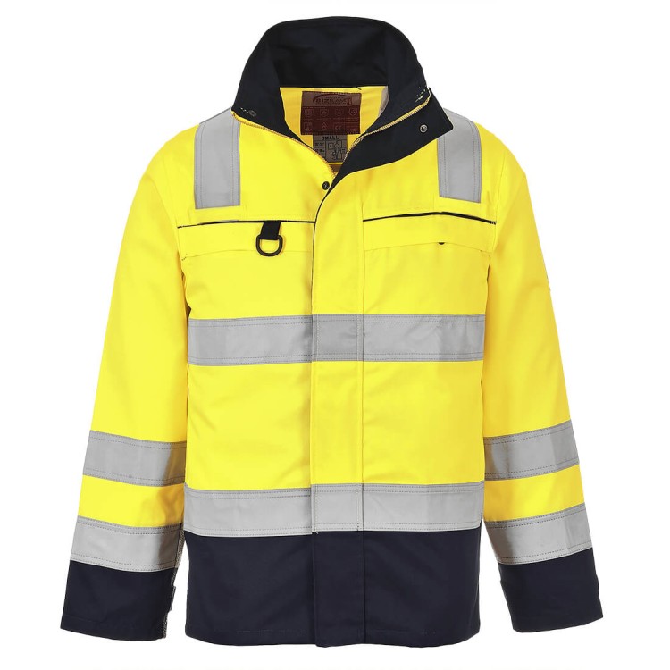 Bluza kurtka trudnopalna Ostrzegawcza Multi-Norm Portwest FR61 (Żółty/Granatowy)