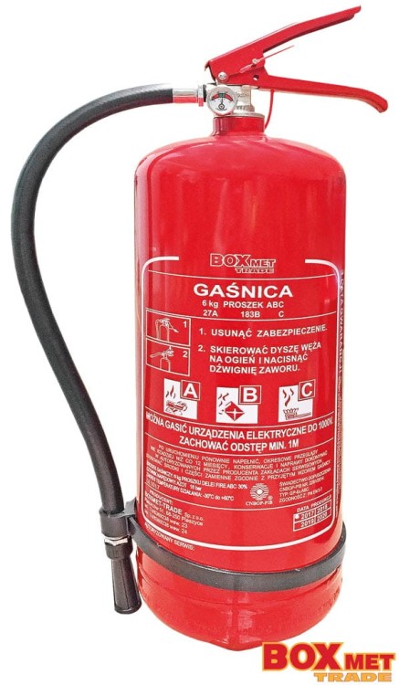 Gaśnica proszkowa Boxmet 6 kg z opaską