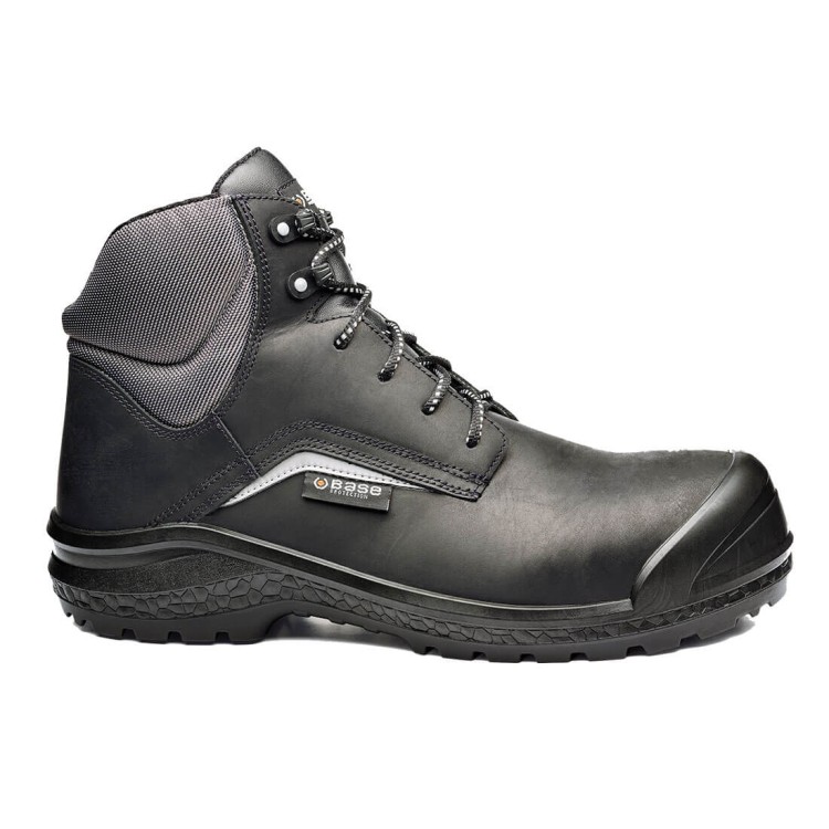 Obuwie Bezpieczne BASE Be Grey Mid S3 CI SRC B0883C – Niemetalowe Trzewiki Ocieplane z Podeszwą AirTech + Tpu-Skin