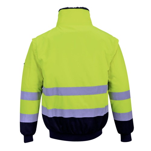Kurtka Ostrzegawcza Pilot 3w1 Portwest PJ50 – Hi-Vis Klasa 3 z Odpinanymi Rękawami i Ociepliną Futrzaną