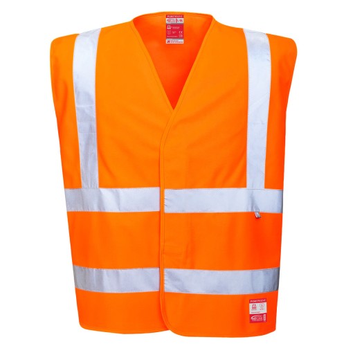 Kamizelka Ostrzegawcza Trudnopalna i Antystatyczna Portwest FR71 – Hi-Vis Klasa 2 z Włóknem Węglowym