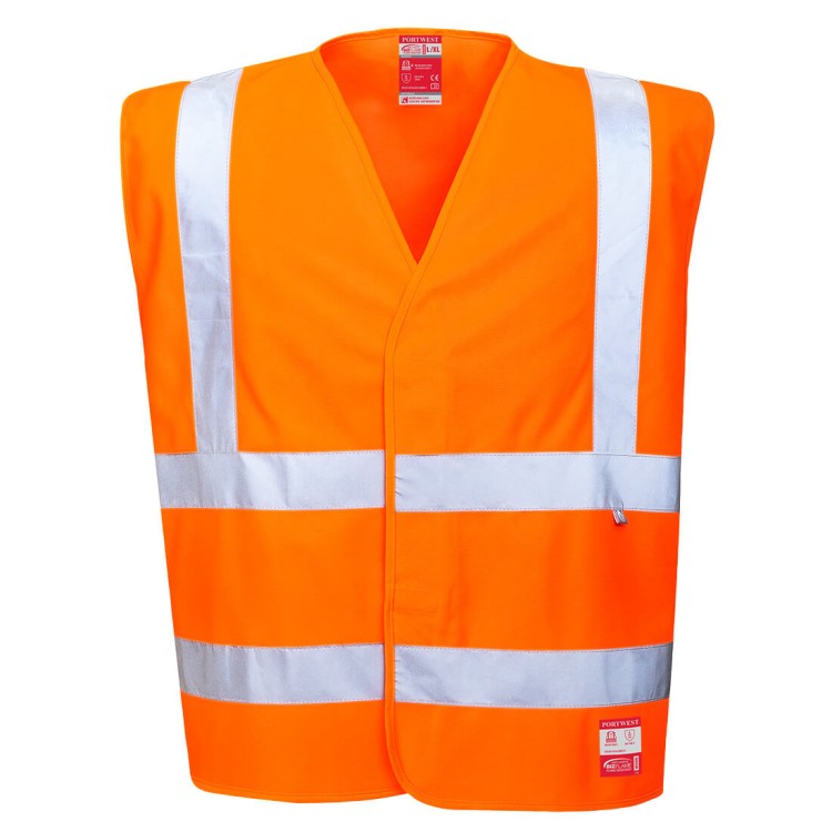 Kamizelka Ostrzegawcza Trudnopalna i Antystatyczna Portwest FR71 – Hi-Vis Klasa 2 z Włóknem Węglowym