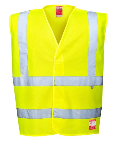 Kamizelka Ostrzegawcza Trudnopalna i Antystatyczna Portwest FR71 – Hi-Vis Klasa 2 z Włóknem Węglowym