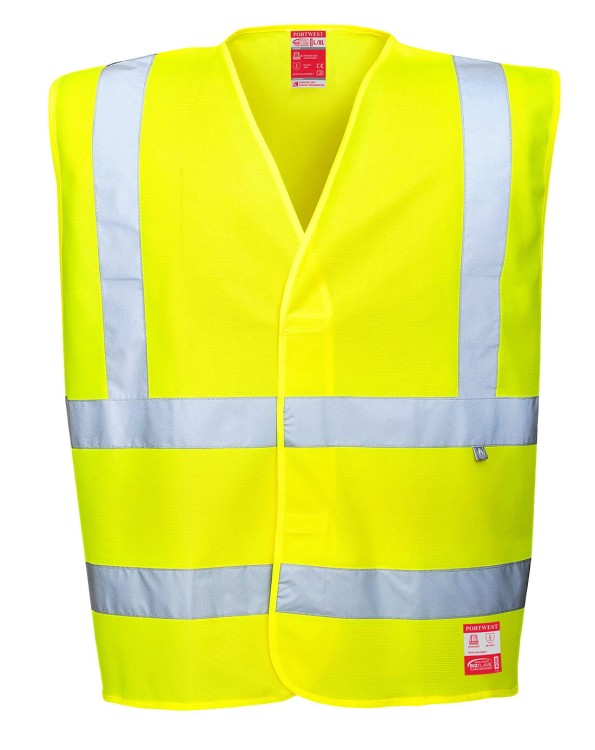 Kamizelka Ostrzegawcza Trudnopalna i Antystatyczna Portwest FR71 – Hi-Vis Klasa 2 z Włóknem Węglowym