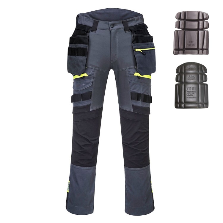Spodnie Robocze Elastyczne Stretch DX440 z Kieszeniami Kaburowymi Portwest – Ergonomia 4X Stretch i Wzmocnienia CorePro