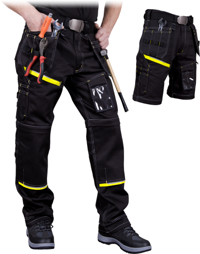 Spodnie Robocze 2w1 z Odpinanymi Nogawkami LEBER &amp; HOLLMAN LH-PEAKER – Wytrzymała Tkanina Twill 320 g/m² i Kieszenie Monterskie