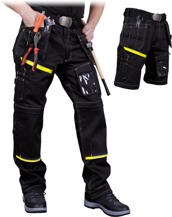 Spodnie Robocze 2w1 z Odpinanymi Nogawkami LEBER &amp; HOLLMAN LH-PEAKER – Wytrzymała Tkanina Twill 320 g/m² i Kieszenie Monterskie