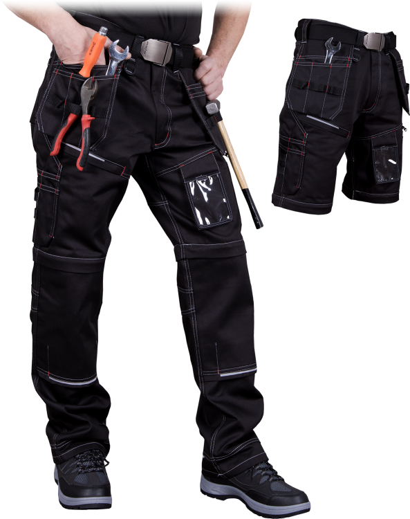 Spodnie Robocze 2w1 z Odpinanymi Nogawkami LEBER &amp; HOLLMAN LH-PEAKER – Wytrzymała Tkanina Twill 320 g/m² i Kieszenie Monterskie