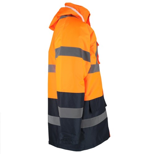 Męska Kurtka Zimowa Odblaskowa REIS BLUE-ORANGE-J (Klasa 3, Wodoodporna EN 343)