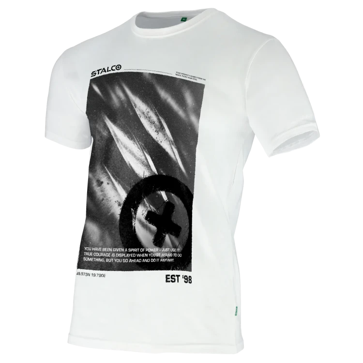 Męski T-shirt Roboczy Stalco BONO STINGER (100% Bawełna 150 g/m²) – Z Graficznym Akcentem