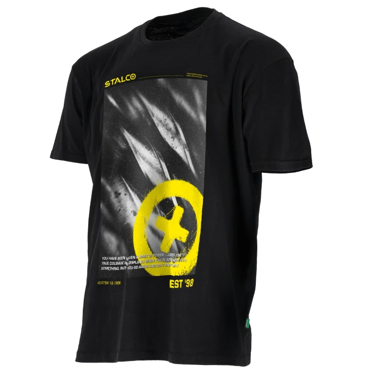 Męski T-shirt Roboczy Stalco BONO STINGER (100% Bawełna 150 g/m²) – Z Graficznym Akcentem