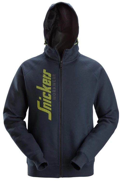 Gruba Bluza Robocza na Suwak Snickers Workwear 2846 Logo z Kapturem