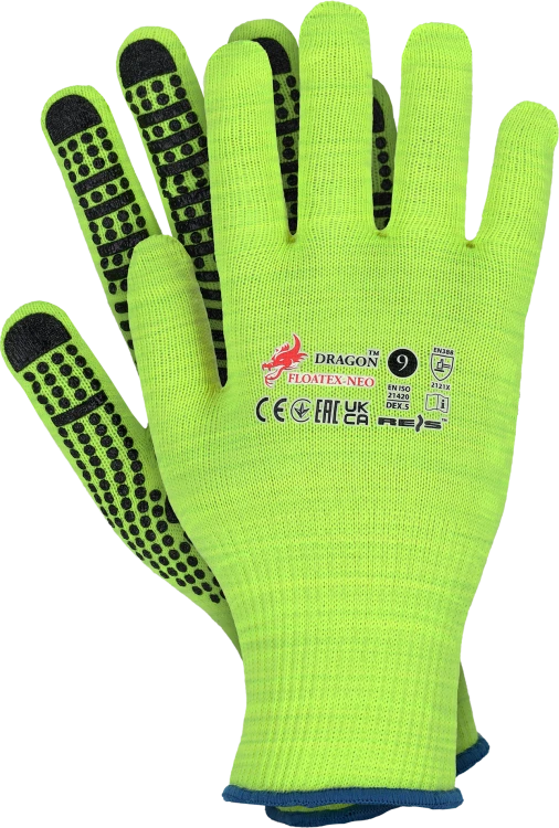 Rękawice Ochronne Przeciwpoślizgowe FLOATEX-NEO – Poliestrowe Hi-Vis z Powleczeniem PCV