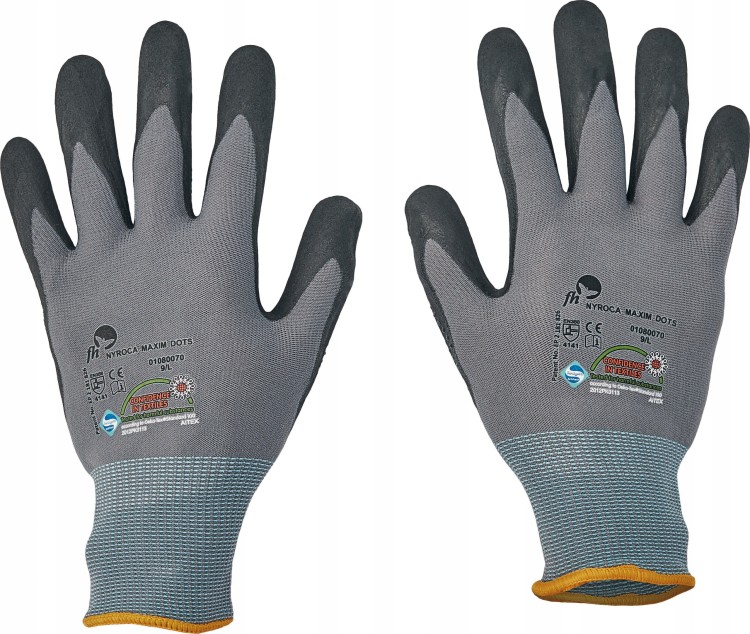 Rękawice ochronne nitrylowe FH NYROCA MAXIM DOTS