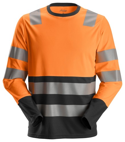 T-shirt Odblaskowy z Długim Rękawem Snickers Workwear 2433 High-Vis EN ISO 20471/2