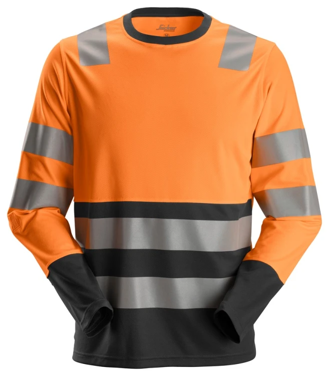 T-shirt Odblaskowy z Długim Rękawem Snickers Workwear 2433 High-Vis EN ISO 20471/2