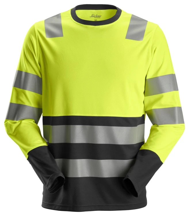 T-shirt Odblaskowy z Długim Rękawem Snickers Workwear 2433 High-Vis EN ISO 20471/2